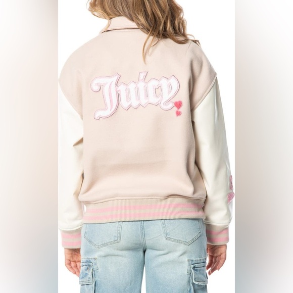 Juicy Couture Pink and Cream Varsity Jacket - Picture 2 of 7